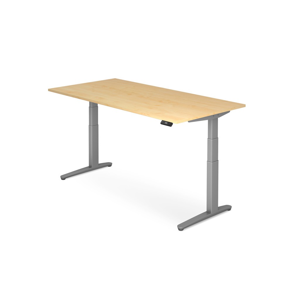 Numéro de l'image du produit 1: Bureau avec commutateur mémoire, pied en C réglable en hauteur, lxP 1 600 x 800 mm, érable