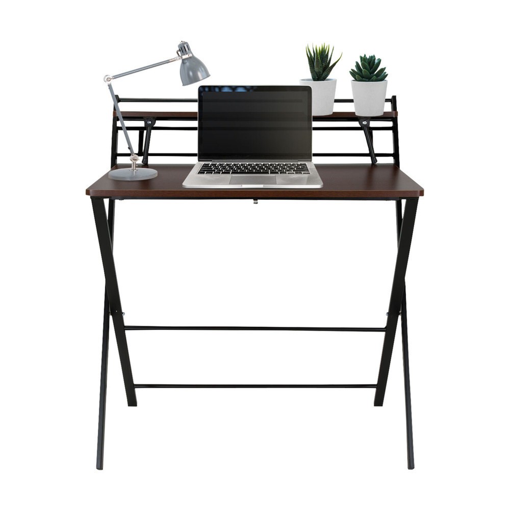Numéro de l'image du produit 2: Bureau / table de travail hjh OFFICE EASY CLAP 92 x 84, noyer / noir