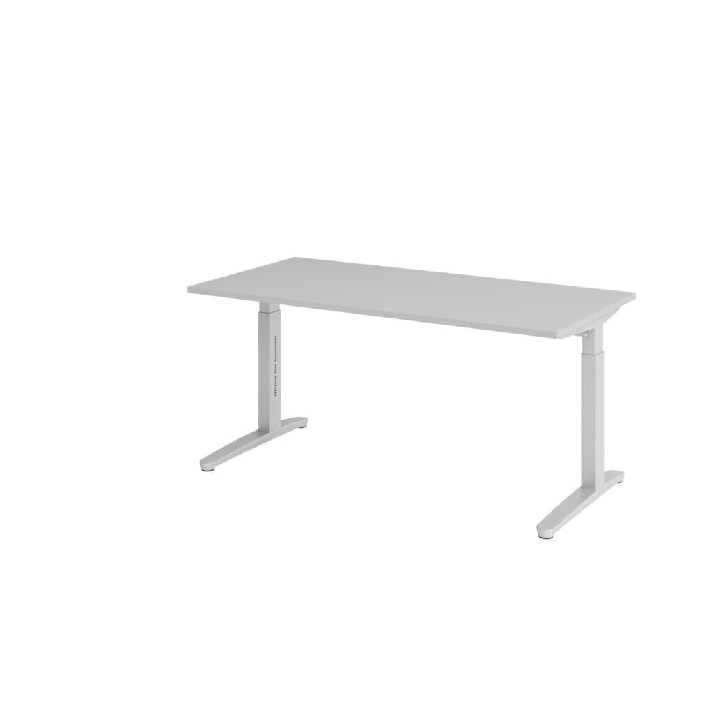 Bureau Hammerbacher réglable en hauteur manuellement, pied en C, L x P 1 600 x 800 mm, gris Illustration du produit: Bureau Hammerbacher réglable en hauteur manuellement, pied en C, L x P 1 600 x 800 mm, gris