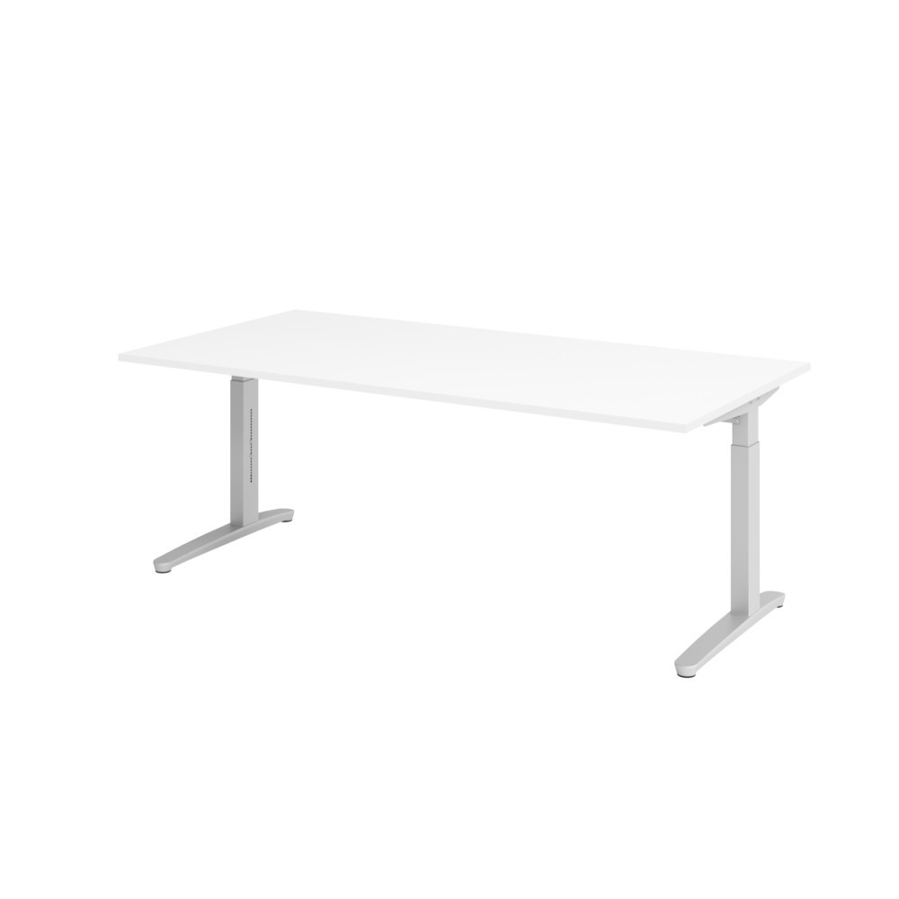 Numéro de l'image du produit 1: Bureau, pied C réglable en hauteur lxP 2 000 x 1 000 mm, blanc