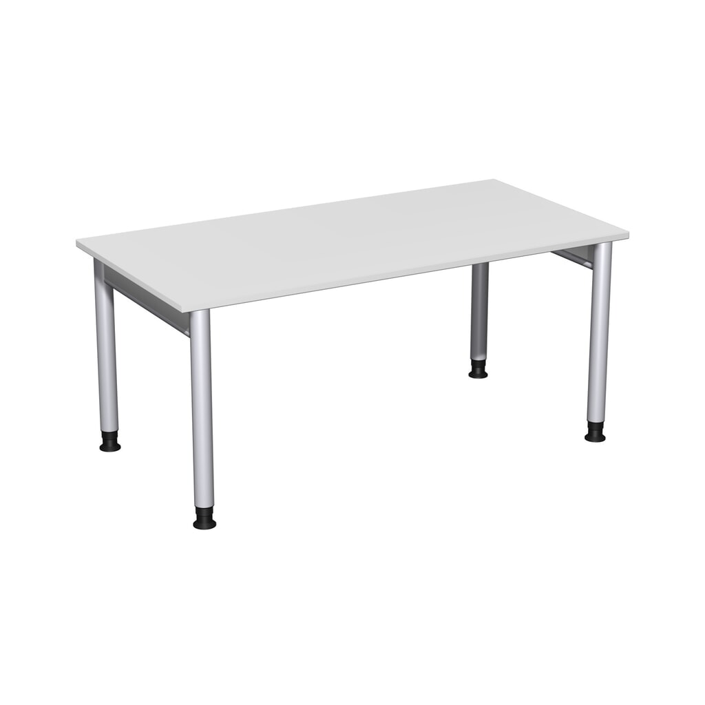 Bureau professionnel Geramöbel réglable en hauteur manuellement, bâti à 4 pieds, L x P 1 600 x 800 mm, gris clair Illustration du produit: Bureau professionnel Geramöbel réglable en hauteur manuellement, bâti à 4 pieds, L x P 1 600 x 800 mm, gris clair