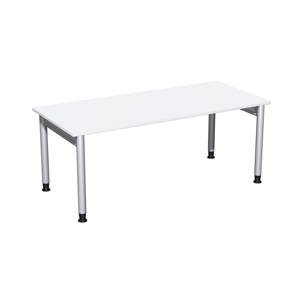 Bureau professionnel Geramöbel réglable en hauteur manuellement, bâti à 4 pieds, L x P 1 800 x 800 mm, blanc N° de l'image du produit 1 : Bureau professionnel Geramöbel réglable en hauteur manuellement, bâti à 4 pieds, L x P 1 800 x 800 mm, blanc