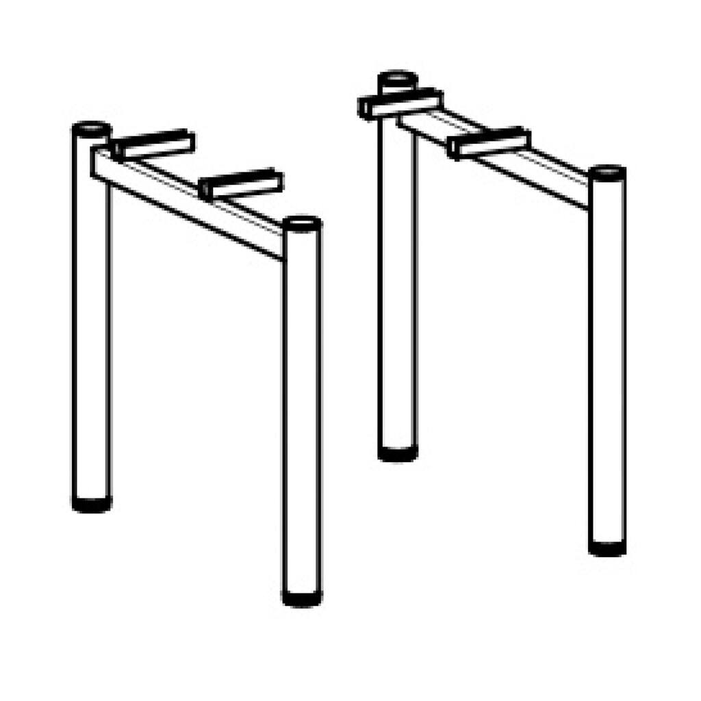 N° de l'image du produit 3 : Bureau professionnel Geramöbel réglable en hauteur manuellement, bâti à 4 pieds, L x P 1 800 x 800 mm, blanc