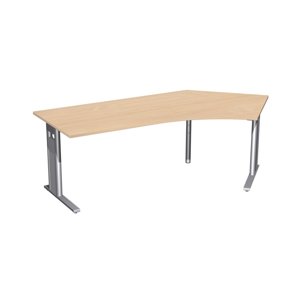 Bureau Geramöbel profilé, plateau de table en forme libre 135° à droite, bâti en pied en C, lxP 2 166 x 1 130 mm, hêtre Illustration du produit: Bureau Geramöbel profilé, plateau de table en forme libre 135° à droite, bâti en pied en C, lxP 2 166 x 1 130 mm, hêtre
