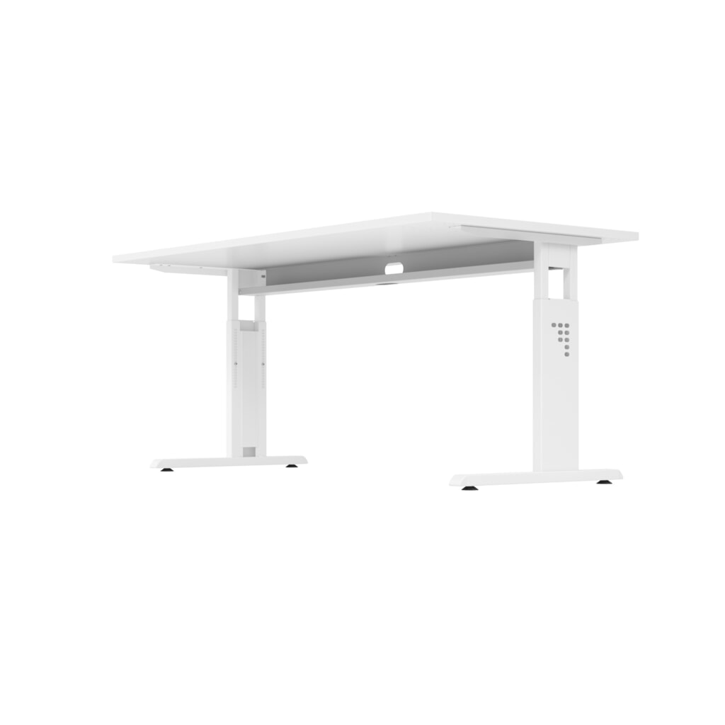 Bureau Hammerbacher Solid, réglable manuellement en hauteur, pied en C, L x P 1 600 x 800 mm, gris N° de l'image du produit 3 : Bureau Hammerbacher Solid, réglable manuellement en hauteur, pied en C, L x P 1 600 x 800 mm, gris