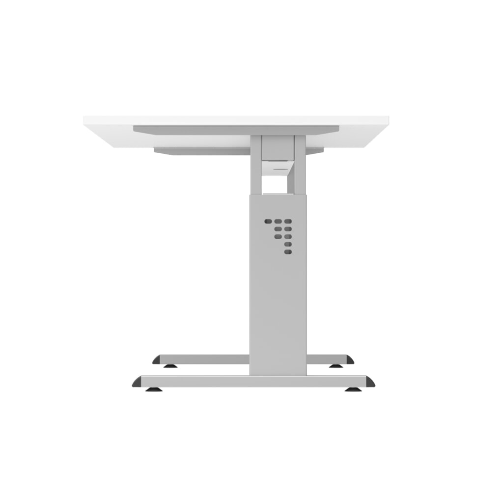 Bureau Hammerbacher Solid, réglable manuellement en hauteur, pied en C, L x P 1 600 x 800 mm, gris N° de l'image du produit 4 : Bureau Hammerbacher Solid, réglable manuellement en hauteur, pied en C, L x P 1 600 x 800 mm, gris