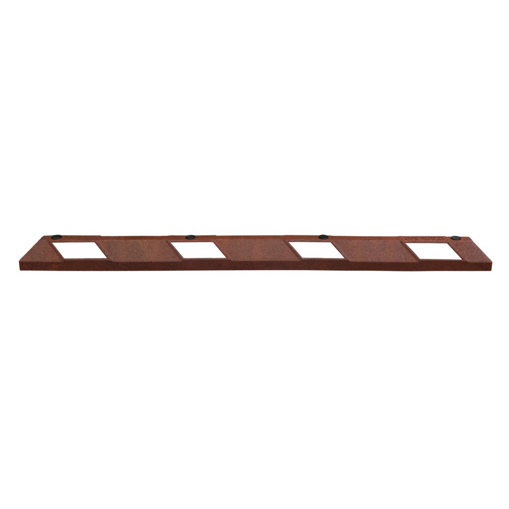 Numéro de l'image du produit 1: Butoir de roue MORAVIA Park-AID®, marron-rouge avec bandes réfléchissantes blanches, largeur 1 800 mm