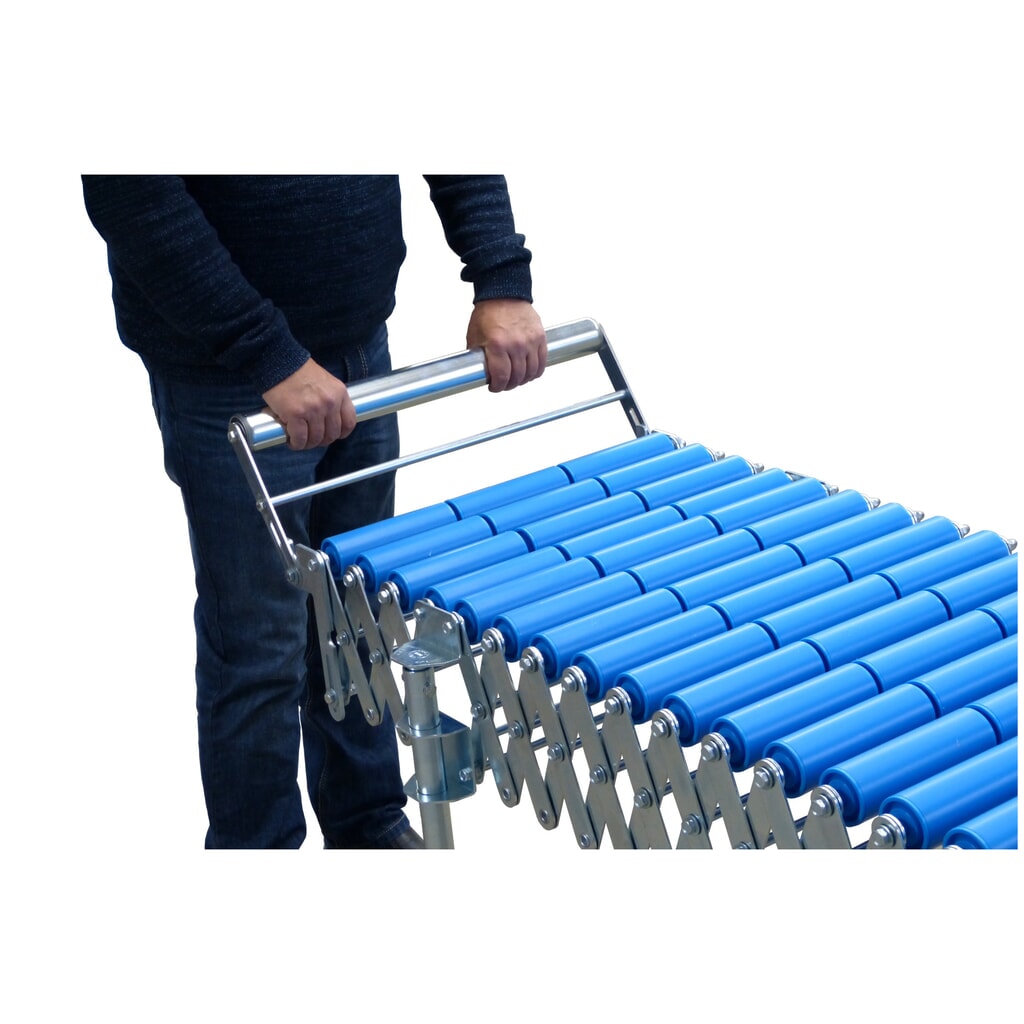 Butée terminale pour convoyeur à roulettes ou à rouleaux à ciseaux, rabattable, largeur de convoyeur : 300 mm N° de l'image du produit 2 : Butée terminale pour convoyeur à roulettes ou à rouleaux à ciseaux, rabattable, largeur de convoyeur : 300 mm
