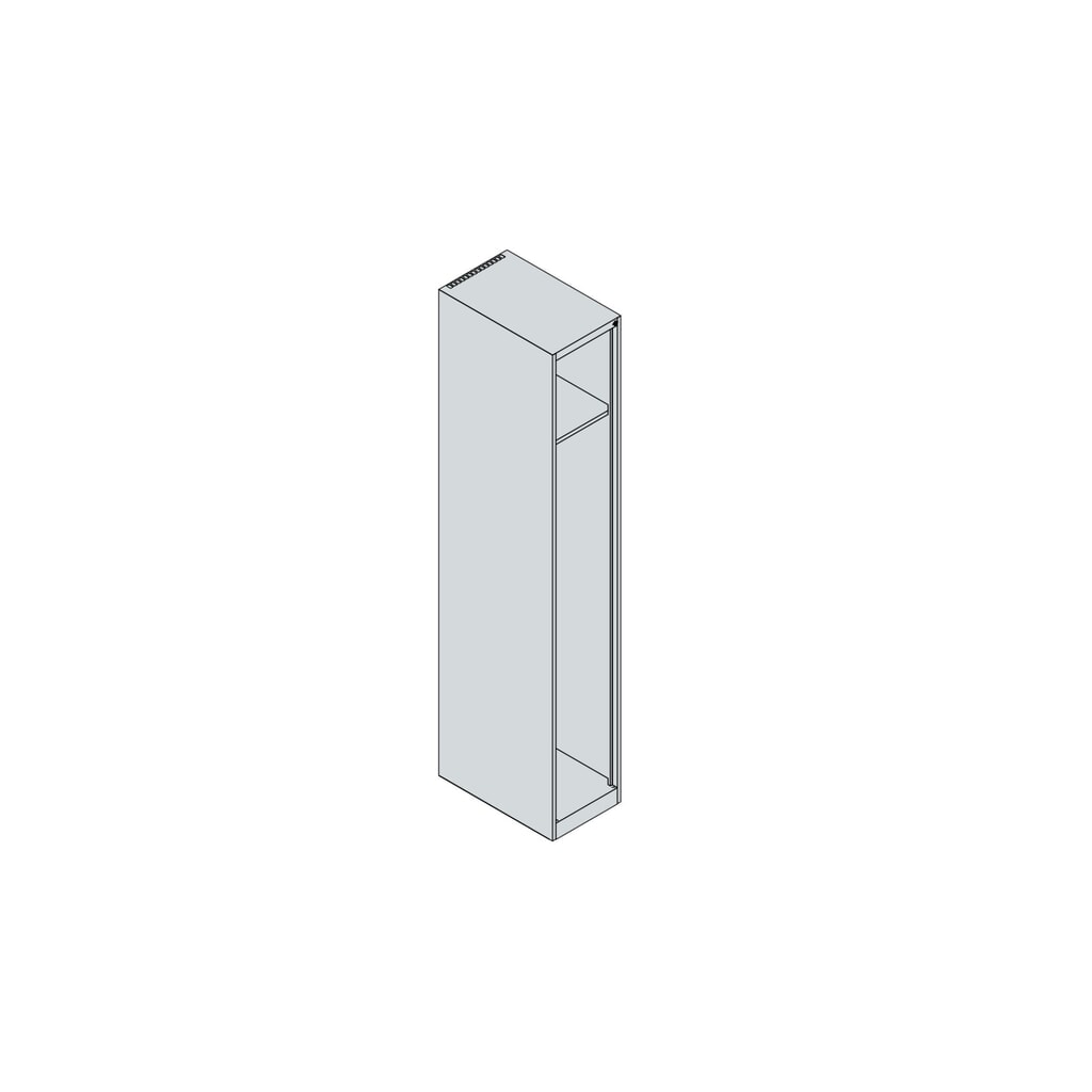 N° de l'image du produit 4 : C+P Vestiaire pompier EXPERT, patins, 1 compartiment, HxlxP 1 850 x 300 x 500 mm, rouge feu