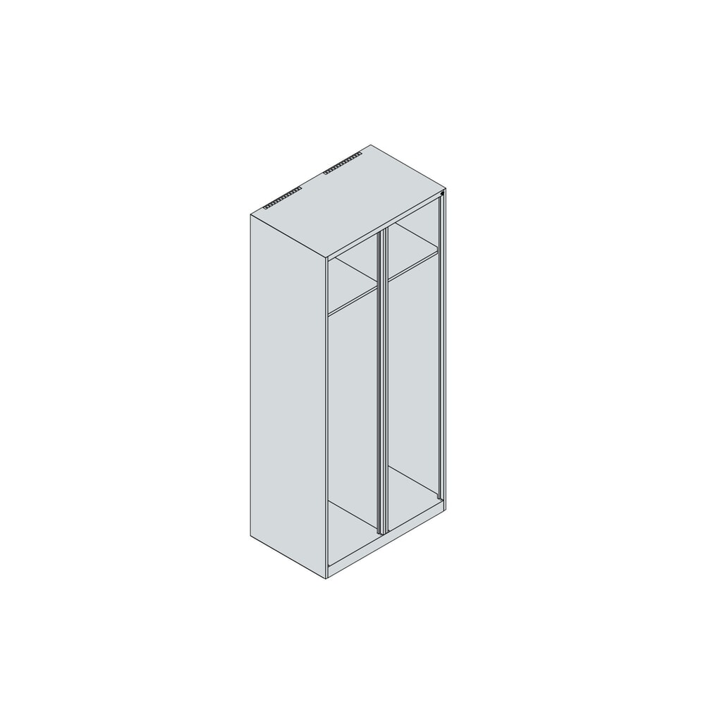N° de l'image du produit 5 : C+P Vestiaire pompier EXPERT, pieds, 2 compartiments, HxlxP 1 850 x 800 x 500 mm, rouge feu, avec support de casque