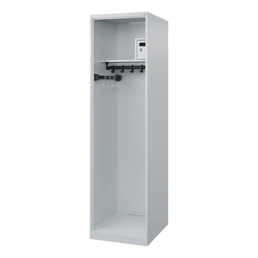 Illustration du produit: C+P Vestiaire pompier FLEXO, patins, 1 compartiment, HxlxP 1 850 x 500 x 600 mm, gris clair