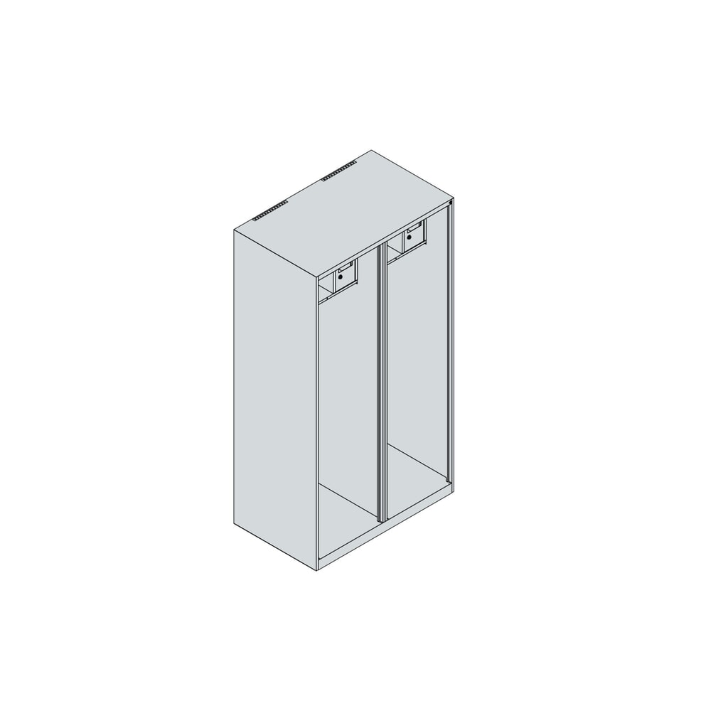 N° de l'image du produit 4 : C+P Vestiaire pompier FLEXO, pieds, 2 compartiments, HxlxP 1 850 x 1 000 x 600 mm, gris anthracite, avec support de casque