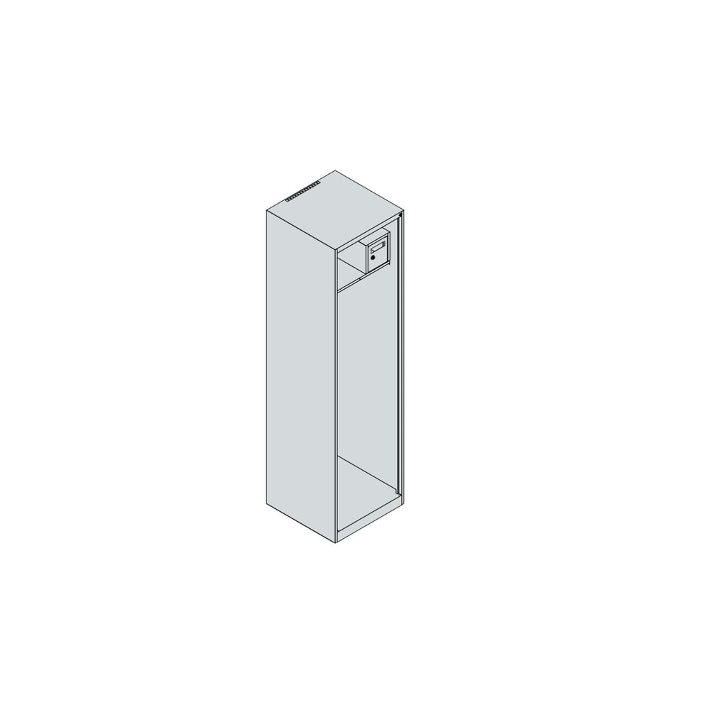 N° de l'image du produit 4 : C+P Vestiaire pompier FLEXO, pieds, 1 compartiment, HxlxP 1 850 x 500 x 500 mm, gris clair, avec support de casque