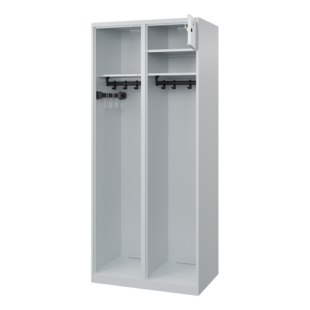 C+P Vestiaire pompier KOMBI Open, patins, 1 compartiment, HxlxP 1 850 x 800 x 500 mm, gris clair Illustration du produit: C+P Vestiaire pompier KOMBI Open, patins, 1 compartiment, HxlxP 1 850 x 800 x 500 mm, gris clair
