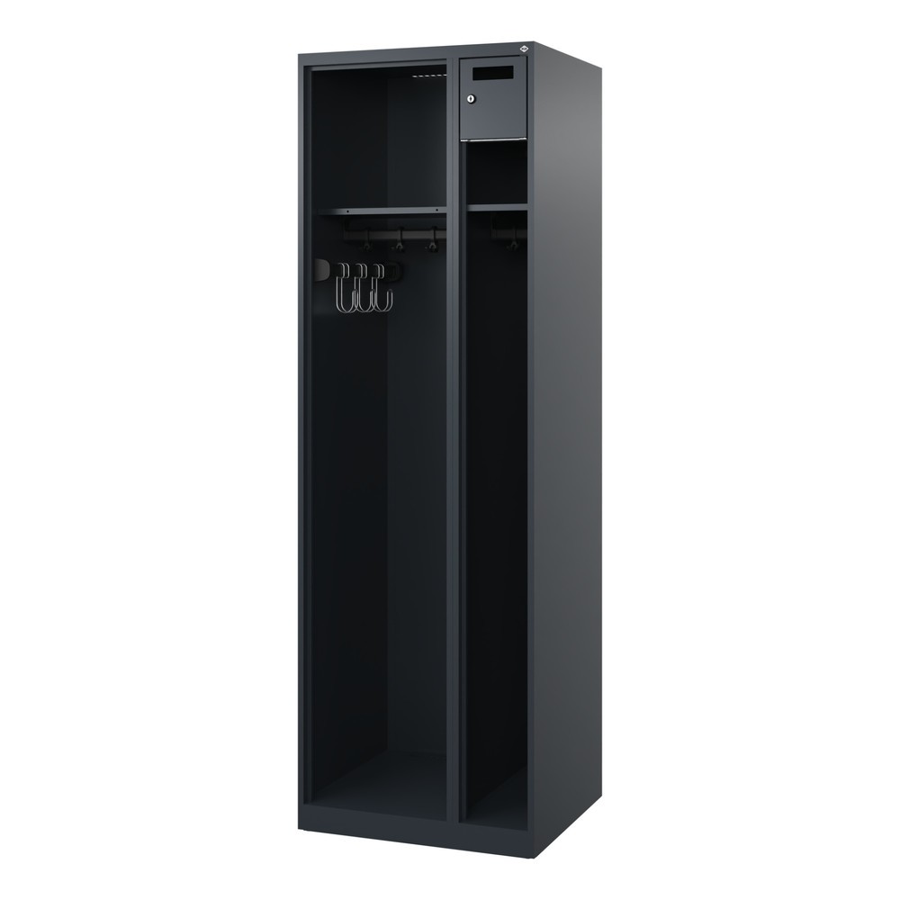 Numéro de l'image du produit 4: C+P Vestiaire pompier KOMBI Open, patins, 1 compartiment, HxlxP 1 850 x 600 x 500 mm, gris anthracite