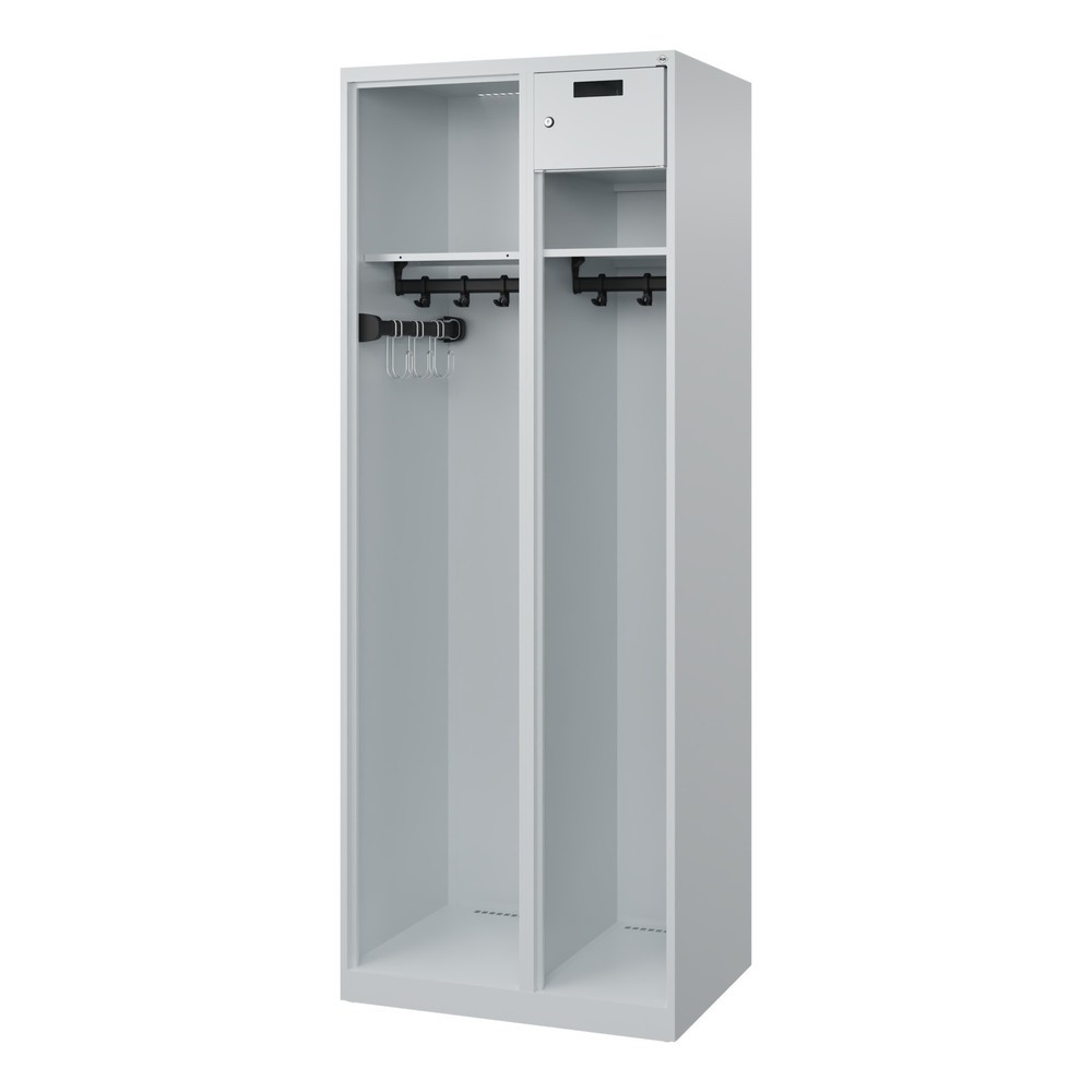 Numéro de l'image du produit 4: C+P Vestiaire pompier KOMBI Open, patins, 1 compartiment, HxlxP 1 850 x 700 x 500 mm, gris clair