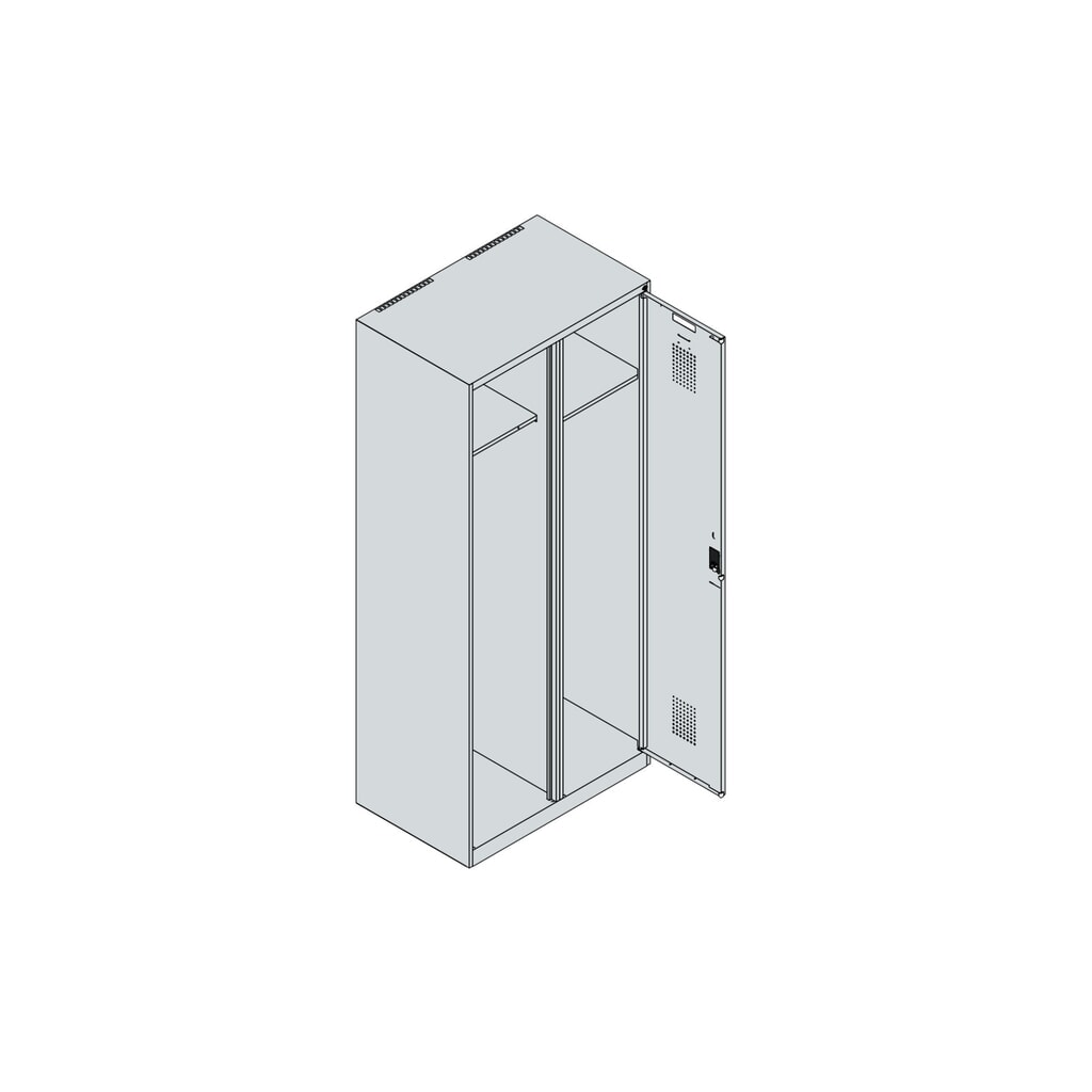 N° de l'image du produit 4 : C+P Vestiaire pompier KOMBI, patins, 1 compartiment, HxlxP 1 850 x 800 x 500 mm, gris anthracite, avec support de casque
