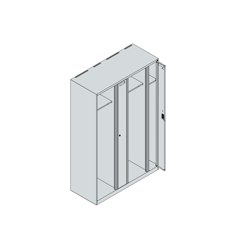 C+P Vestiaire pompier KOMBI, socle, 2 compartiments, HxlxP 1 850 x 1 200 x 500 mm, gris clair, avec support de casque N° de l'image du produit 4 : C+P Vestiaire pompier KOMBI, socle, 2 compartiments, HxlxP 1 850 x 1 200 x 500 mm, gris clair, avec support de casque
