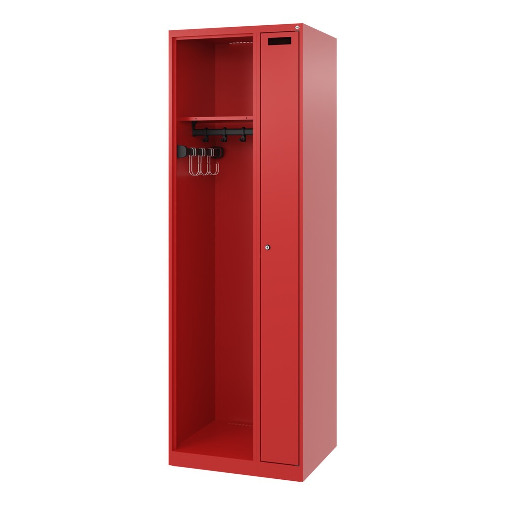 Numéro de l'image du produit 5: C+P Vestiaire pompier KOMBI, patins, 1 compartiment, HxlxP 1 850 x 600 x 500 mm, rouge feu