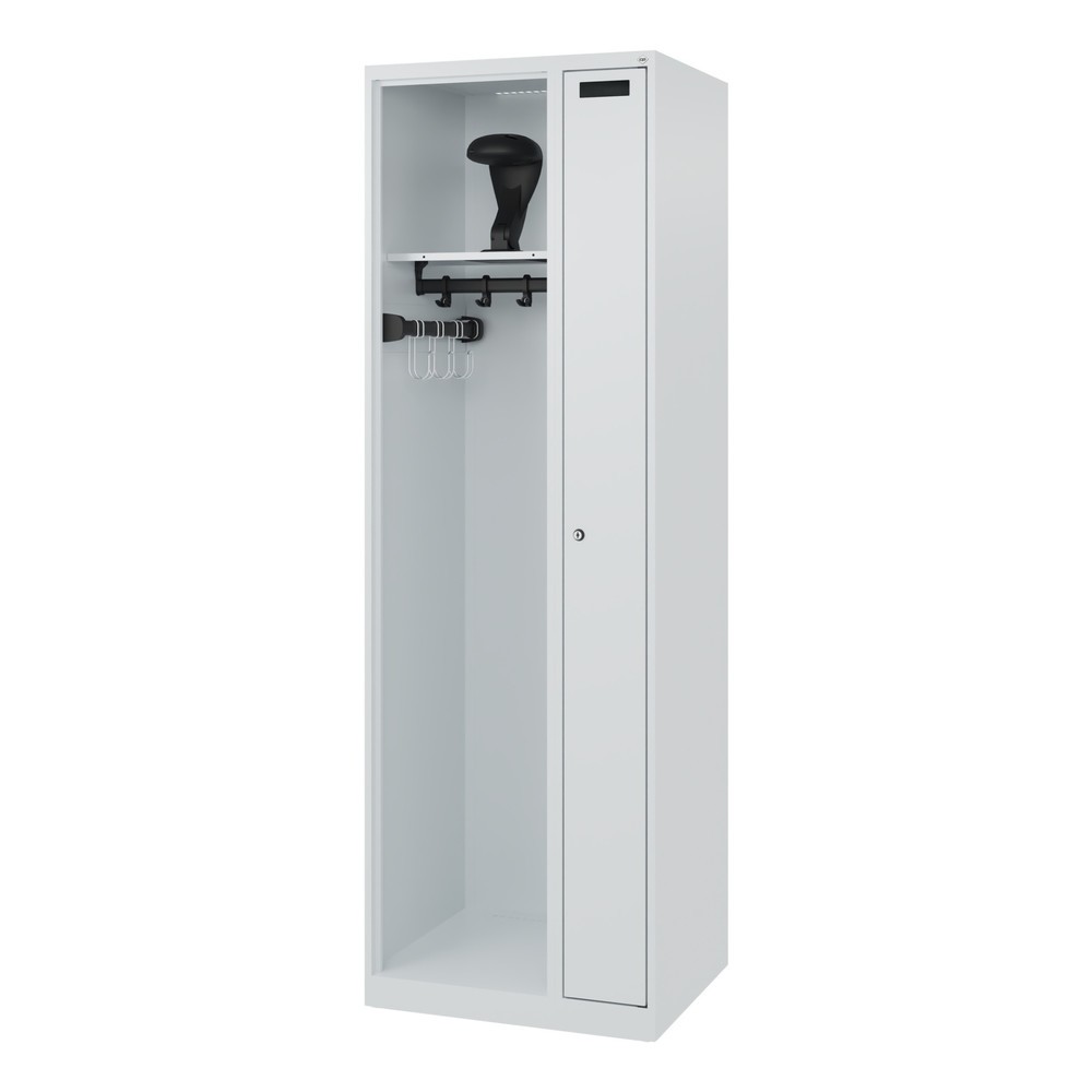 Numéro de l'image du produit 5: C+P Vestiaire pompier KOMBI, patins, 1 compartiment, HxlxP 1 850 x 600 x 500 mm, gris clair, avec support de casque