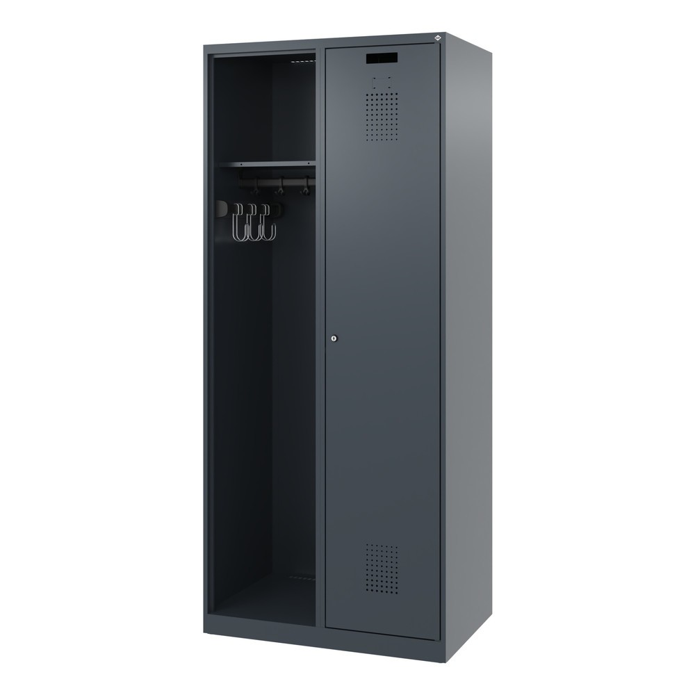 Numéro de l'image du produit 5: C+P Vestiaire pompier KOMBI, patins, 1 compartiment, HxlxP 1 850 x 800 x 500 mm, gris anthracite