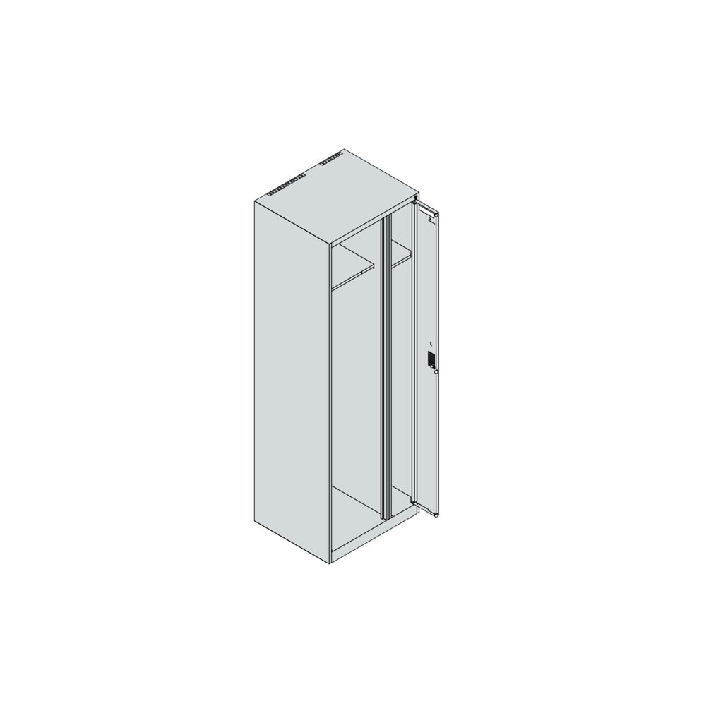 N° de l'image du produit 4 : C+P Vestiaire pompier KOMBI, patins, 1 compartiment, HxlxP 1 850 x 600 x 500 mm, gris anthracite, avec support de casque