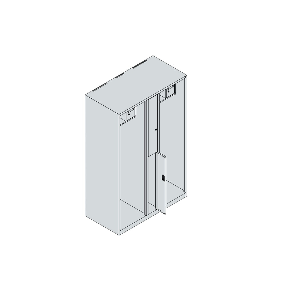C+P Vestiaire pompier MAXI, pieds, HxlxP 1 850 x 1 200 x 600 mm, gris anthracite, avec support de casque N° de l'image du produit 4 : C+P Vestiaire pompier MAXI, pieds, HxlxP 1 850 x 1 200 x 600 mm, gris anthracite, avec support de casque