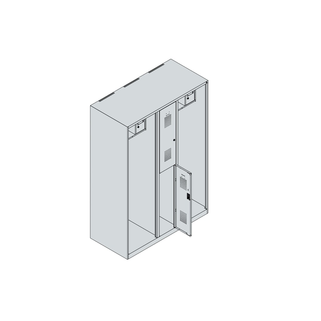 C+P Vestiaire pompier MAXI, pieds, HxlxP 1 850 x 1 300 x 600 mm, rouge feu, avec support de casque N° de l'image du produit 4 : C+P Vestiaire pompier MAXI, pieds, HxlxP 1 850 x 1 300 x 600 mm, rouge feu, avec support de casque