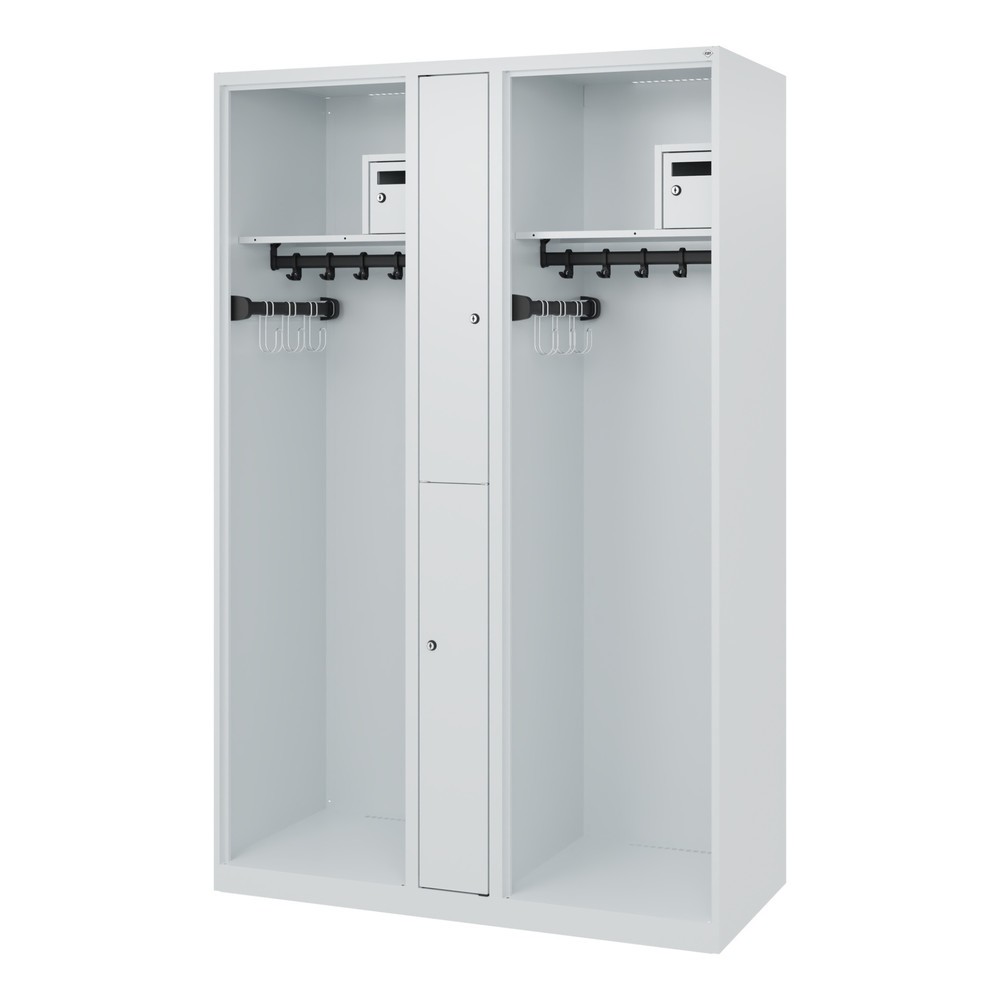 Numéro de l'image du produit 5: C+P Vestiaire pompier MAXI, patins, HxlxP 1 850 x 1 200 x 500 mm, gris clair
