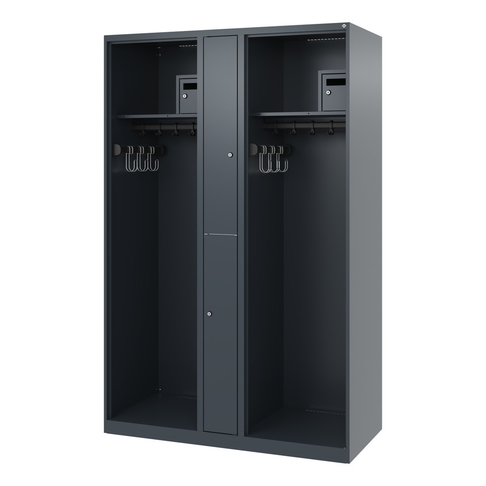 Numéro de l'image du produit 5: C+P Vestiaire pompier MAXI, patins, HxlxP 1 850 x 1 200 x 500 mm, gris anthracite