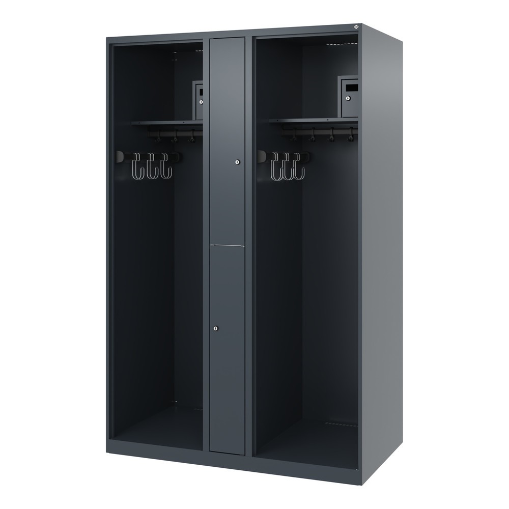 Numéro de l'image du produit 5: C+P Vestiaire pompier MAXI, patins, HxlxP 1 850 x 1 200 x 600 mm, gris anthracite