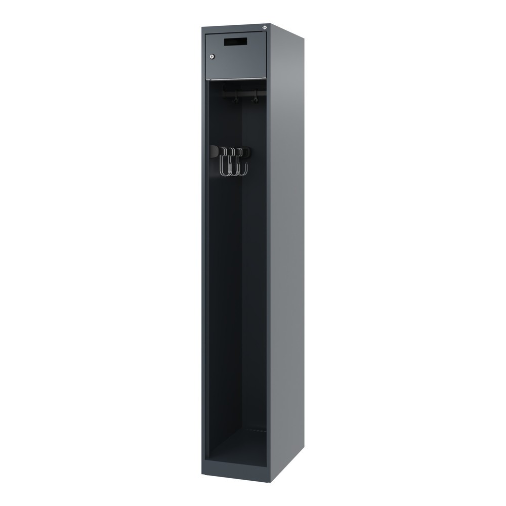 Numéro de l'image du produit 5: C+P Vestiaire pompier PRAKTUS, patins, 1 compartiment, HxlxP 1 850 x 300 x 500 mm, gris anthracite
