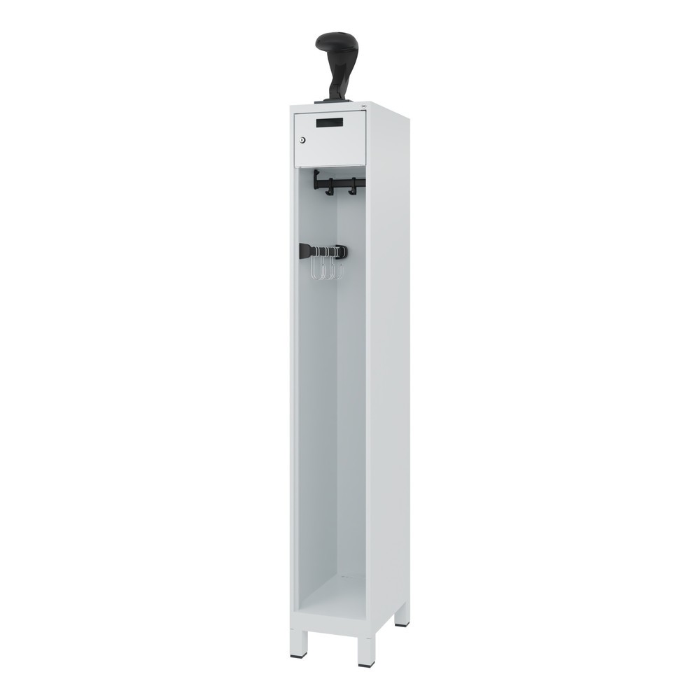 Numéro de l'image du produit 5: C+P Vestiaire pompier PRAKTUS, pieds, 1 compartiment, HxlxP 1 850 x 300 x 500 mm, gris clair, avec support de casque