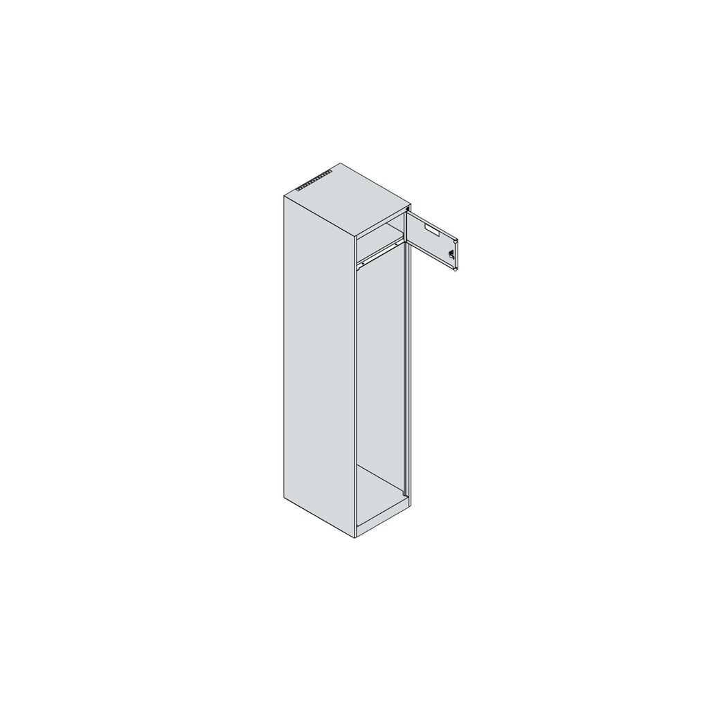 N° de l'image du produit 4 : C+P Vestiaire pompier PRAKTUS, pieds, 1 compartiment, HxlxP 1 850 x 400 x 500 mm, gris clair, avec support de casque