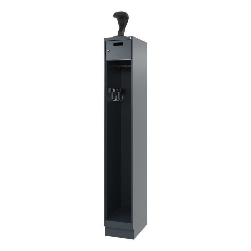 Numéro de l'image du produit 5: C+P Vestiaire pompier PRAKTUS, socle, 1 compartiment, HxlxP 1 850 x 300 x 500 mm, gris anthracite, avec support de casque