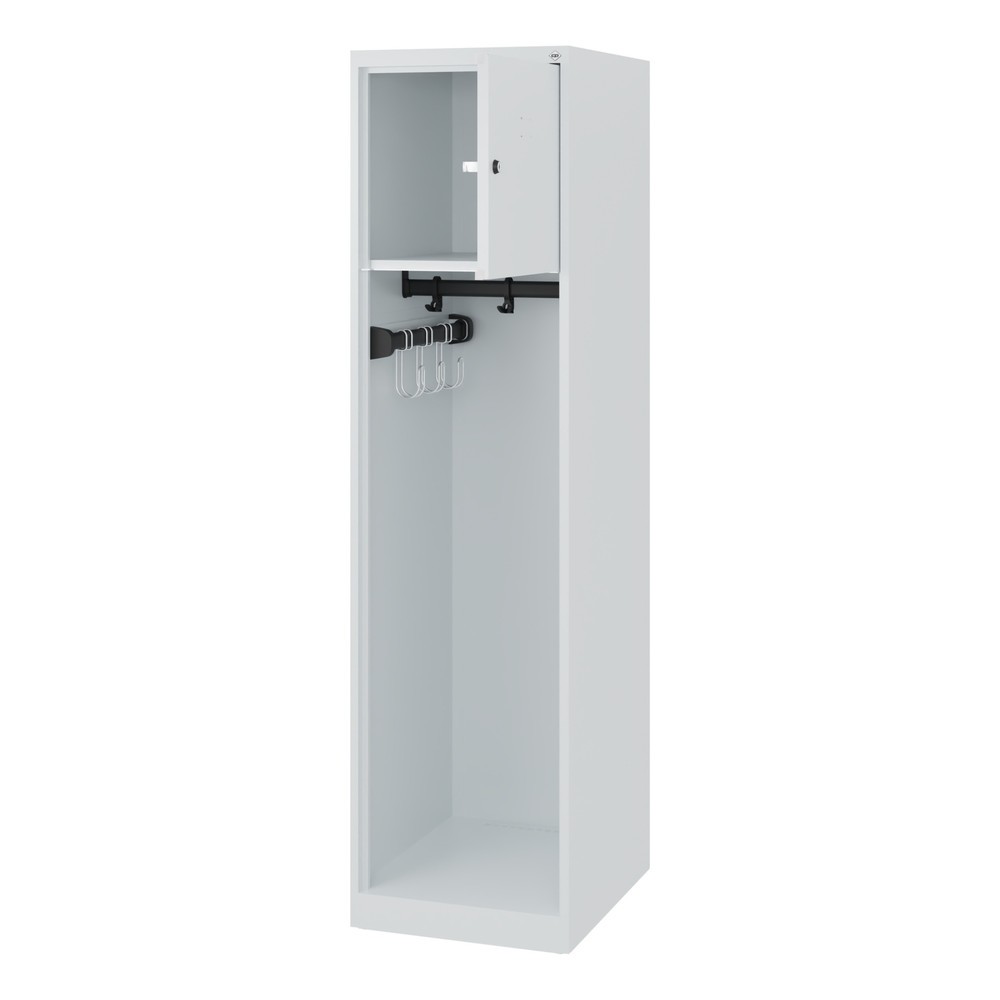 Numéro de l'image du produit 1: C+P Vestiaire pompier YOUNGSTER, patins, 1 compartiment, HxlxP 1 530 x 400 x 500 mm, gris clair