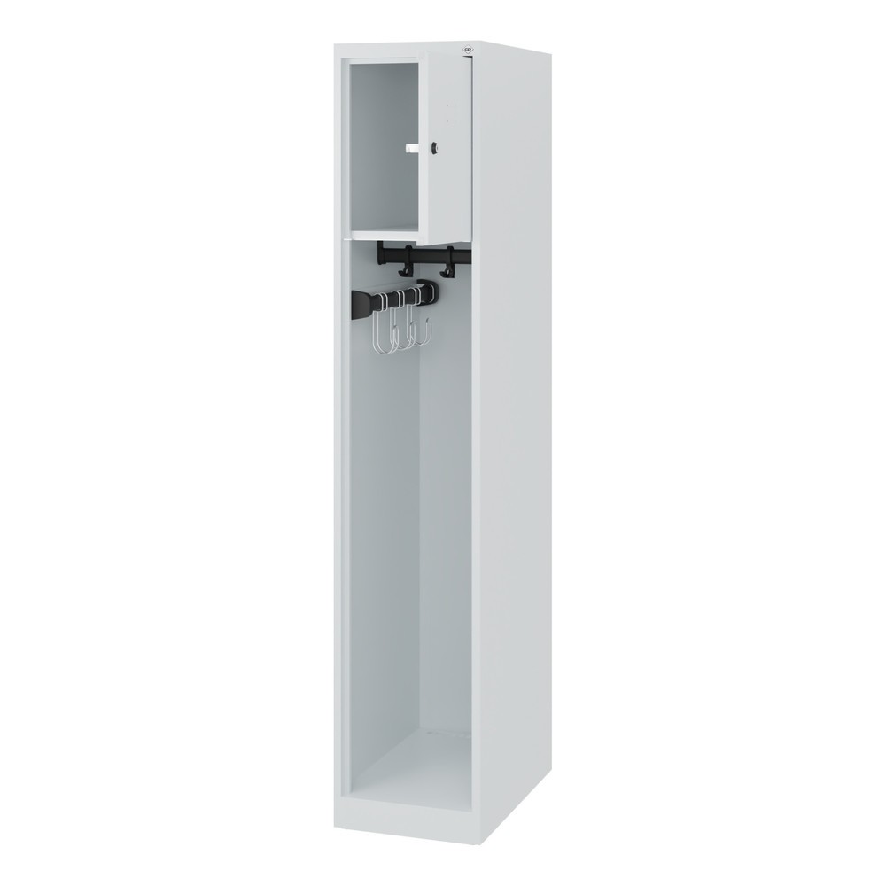 Numéro de l'image du produit 1: C+P Vestiaire pompier YOUNGSTER, patins, 1 compartiment, HxlxP 1 530 x 300 x 500 mm, gris clair