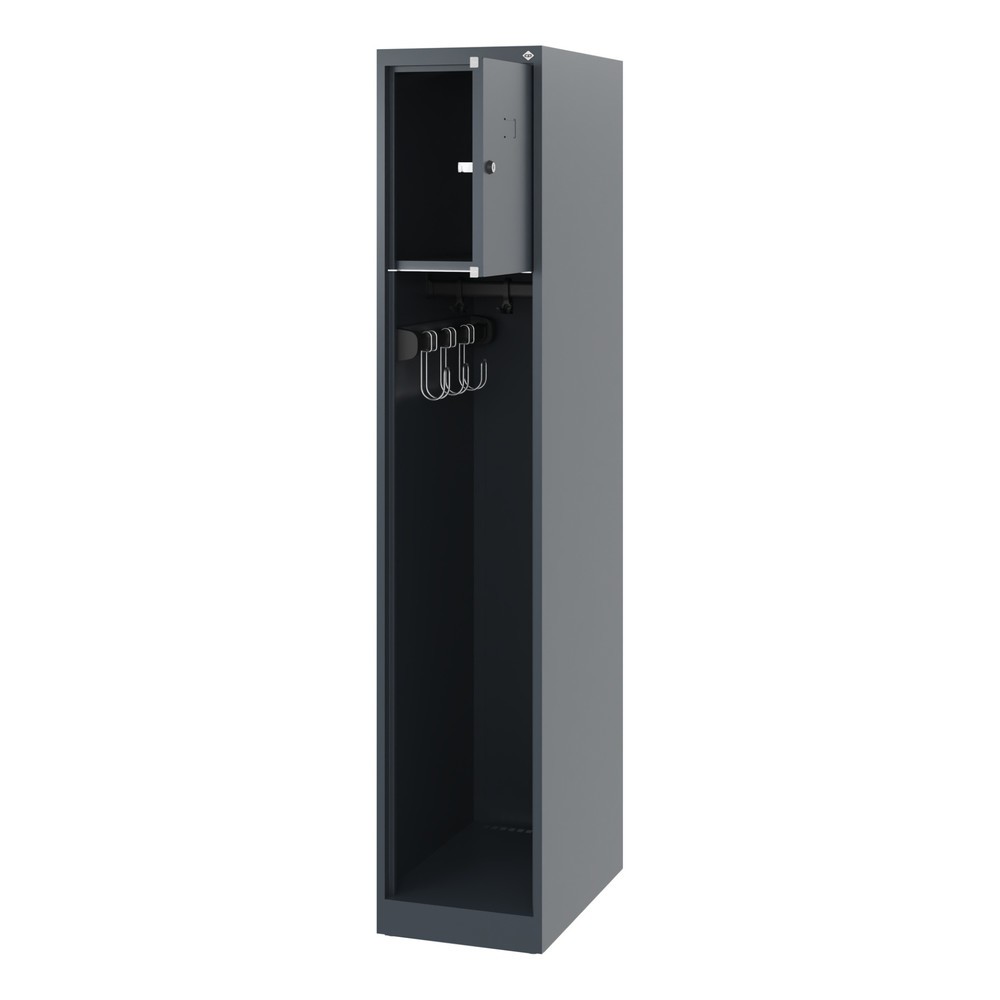 Numéro de l'image du produit 1: C+P Vestiaire pompier YOUNGSTER, patins, 1 compartiment, HxlxP 1 530 x 300 x 500 mm, gris anthracite