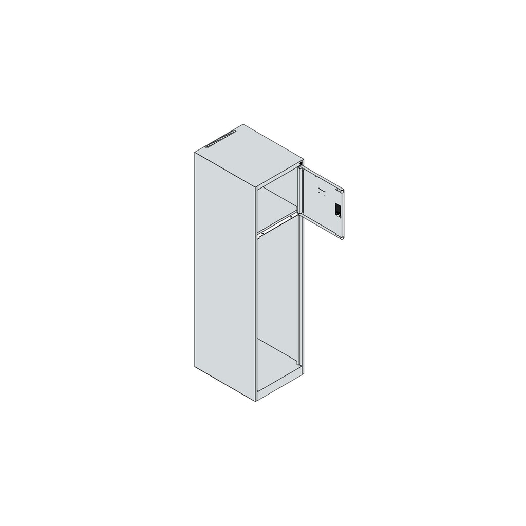 N° de l'image du produit 4 : C+P Vestiaire pompier YOUNGSTER, patins, 1 compartiment, HxlxP 1 530 x 400 x 500 mm, gris clair