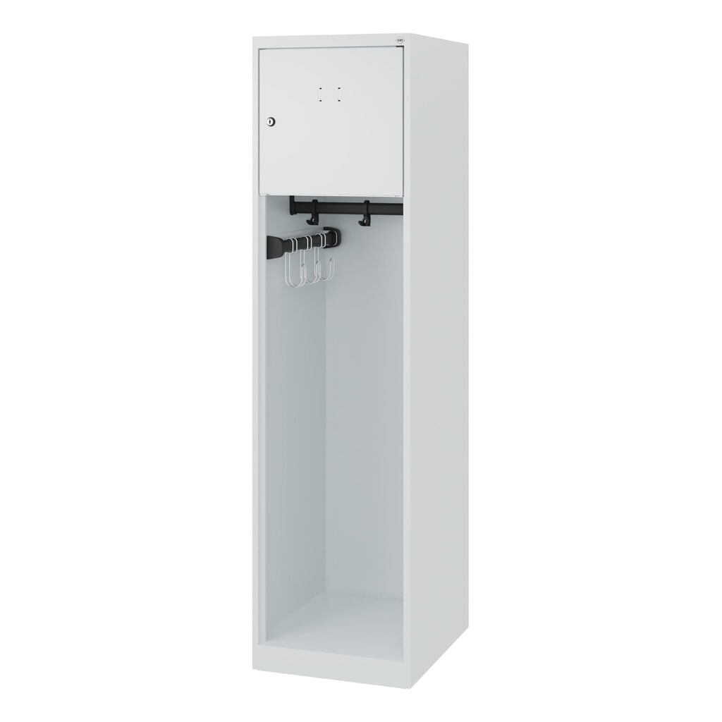 N° de l'image du produit 5 : C+P Vestiaire pompier YOUNGSTER, patins, 1 compartiment, HxlxP 1 530 x 400 x 500 mm, gris clair