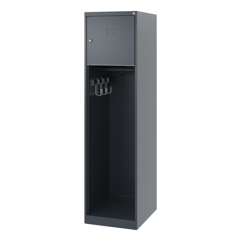 Numéro de l'image du produit 5: C+P Vestiaire pompier YOUNGSTER, patins, 1 compartiment, HxlxP 1 530 x 400 x 500 mm, gris anthracite