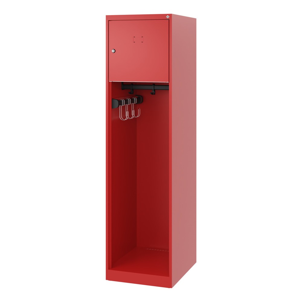 Numéro de l'image du produit 5: C+P Vestiaire pompier YOUNGSTER, patins, 1 compartiment, HxlxP 1 530 x 400 x 500 mm, rouge feu