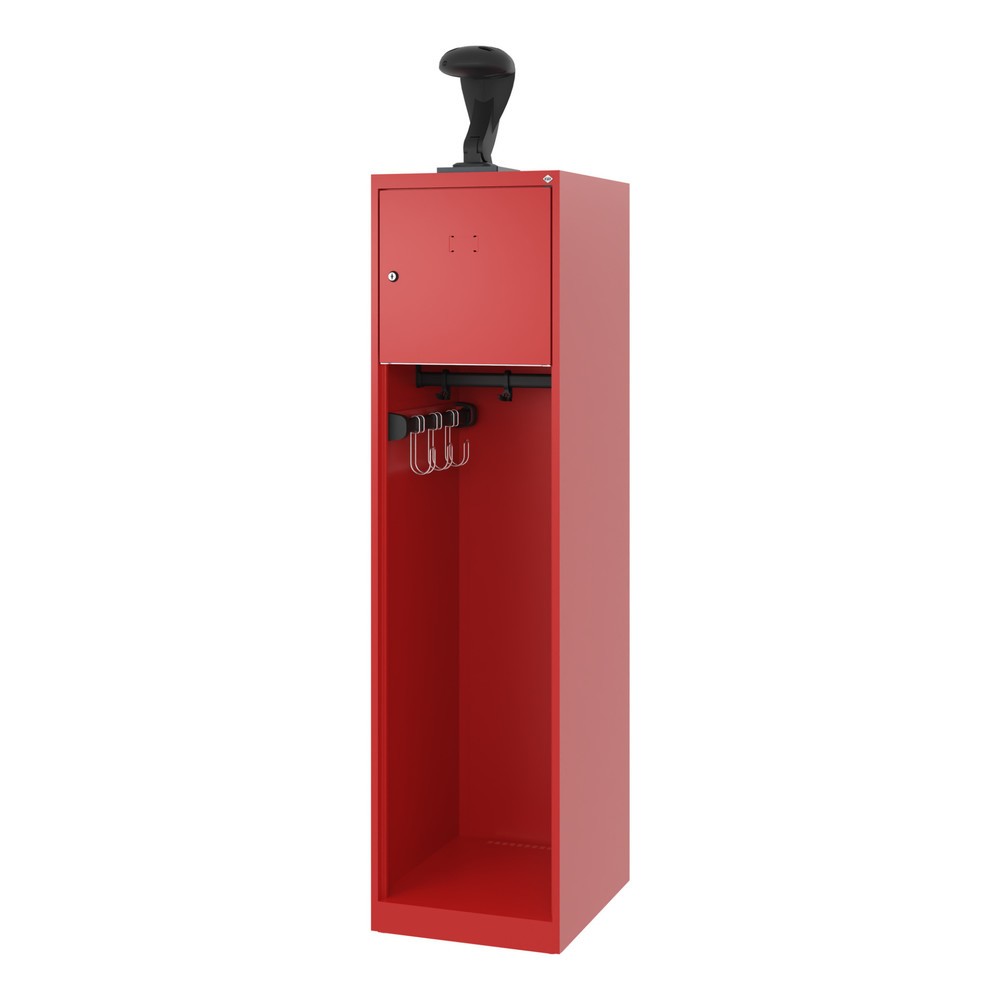 Numéro de l'image du produit 5: C+P Vestiaire pompier YOUNGSTER, patins, 1 compartiment, HxlxP 1 530 x 400 x 500 mm, rouge feu, avec support de casque