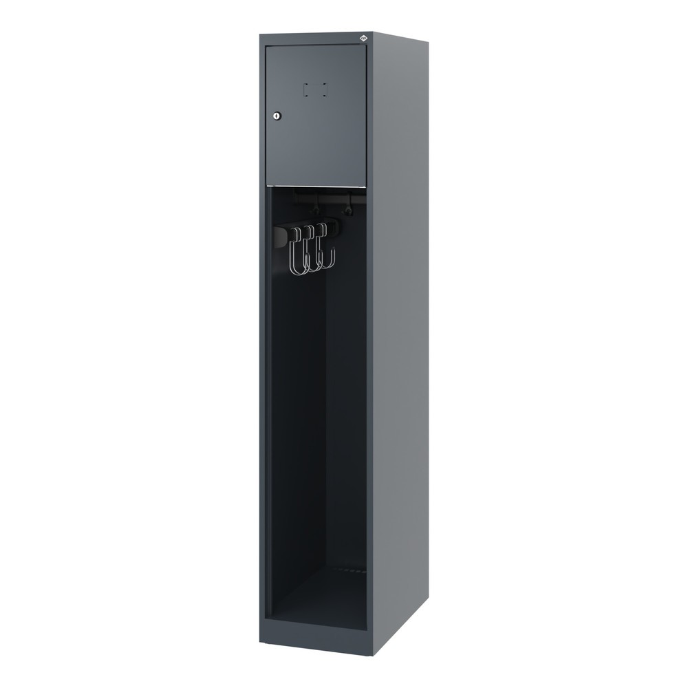 Numéro de l'image du produit 5: C+P Vestiaire pompier YOUNGSTER, patins, 1 compartiment, HxlxP 1 530 x 300 x 500 mm, gris anthracite
