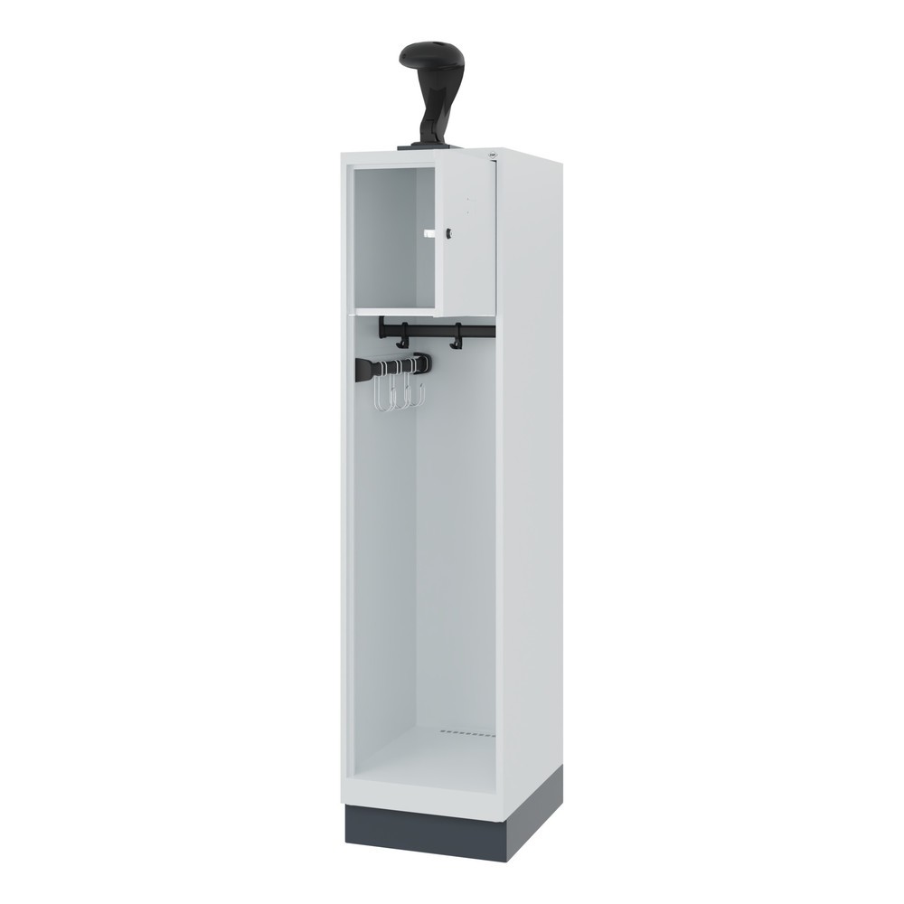 Numéro de l'image du produit 1: C+P Vestiaire pompier YOUNGSTER, socle, 1 compartiment, HxlxP 1 530 x 400 x 500 mm, gris clair, avec support de casque