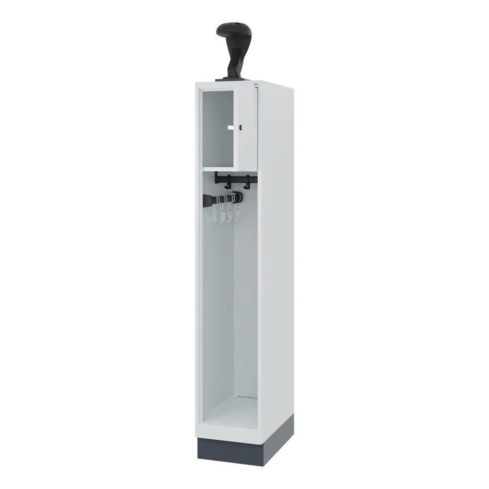 Numéro de l'image du produit 1: C+P Vestiaire pompier YOUNGSTER, socle, 1 compartiment, HxlxP 1 530 x 300 x 500 mm, gris clair, avec support de casque