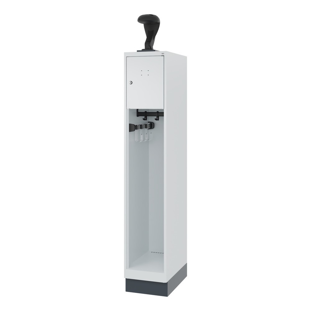 Numéro de l'image du produit 5: C+P Vestiaire pompier YOUNGSTER, socle, 1 compartiment, HxlxP 1 530 x 300 x 500 mm, gris clair, avec support de casque