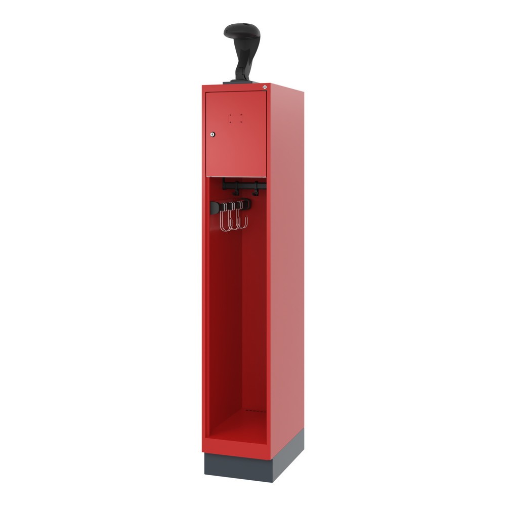 Numéro de l'image du produit 5: C+P Vestiaire pompier YOUNGSTER, socle, 1 compartiment, HxlxP 1 530 x 300 x 500 mm, rouge feu, avec support de casque