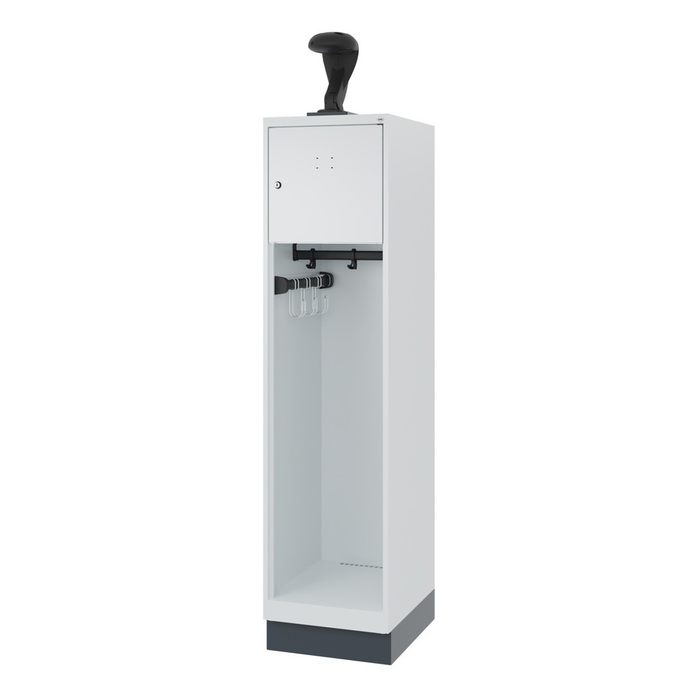 Numéro de l'image du produit 5: C+P Vestiaire pompier YOUNGSTER, socle, 1 compartiment, HxlxP 1 530 x 400 x 500 mm, gris clair, avec support de casque