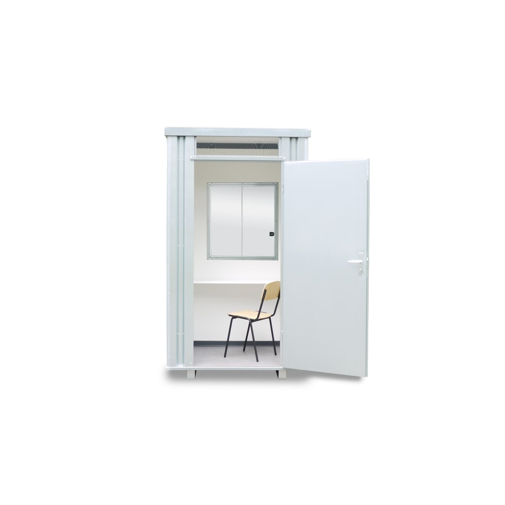 Cabine polyvalente FLADAFI® MZB 2706, galvanisée, montée, avec aménagement, porte à un battant, au centre du côté large Illustration du produit: Cabine polyvalente FLADAFI® MZB 2706, galvanisée, montée, avec aménagement, porte à un battant, au centre du côté large
